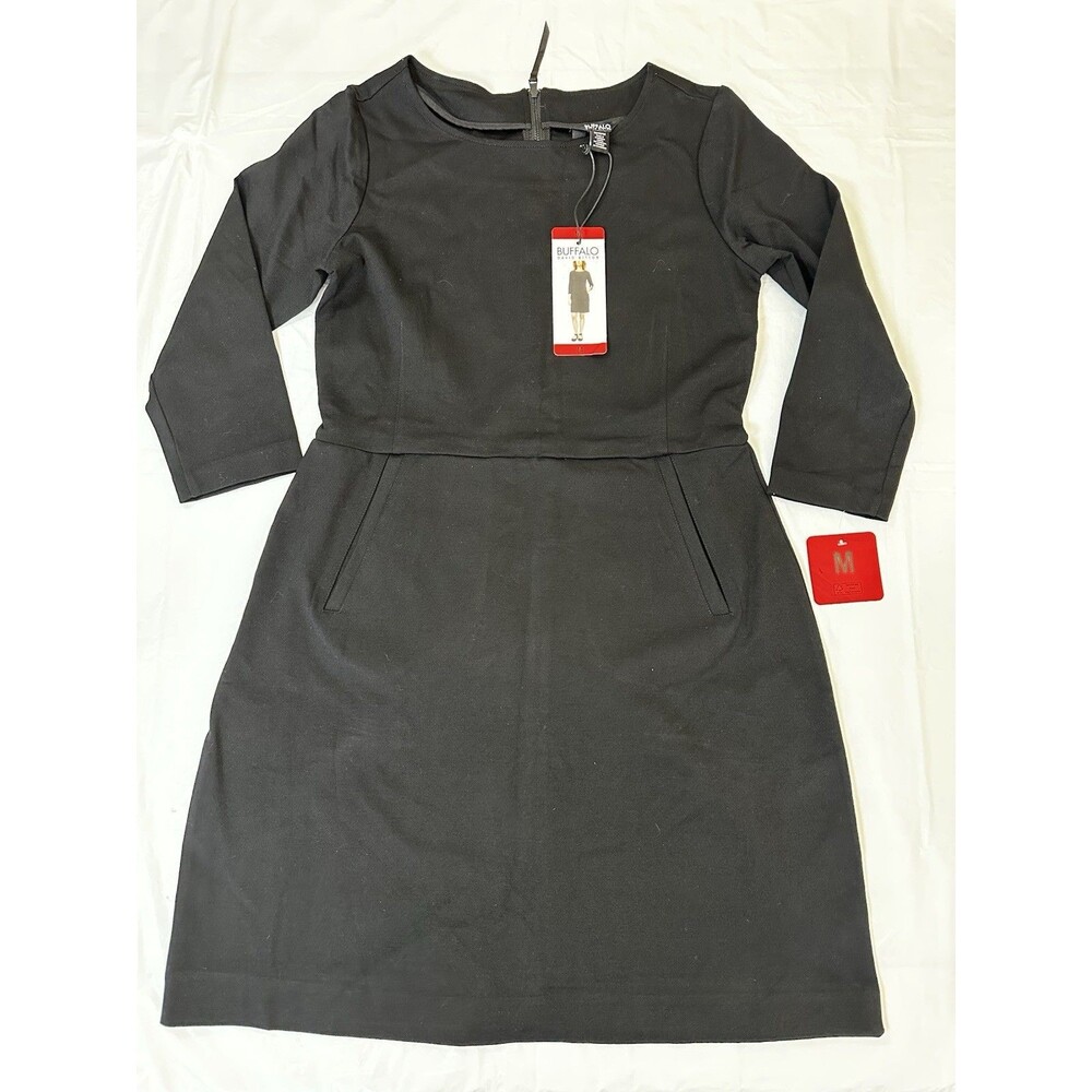 Buffalo David Bitton Women's Luxe Ponte Dress, Black, Size M